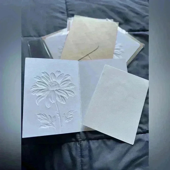 4 x Embossed 3D Floral Greeting Cards - Picture 13 of 13